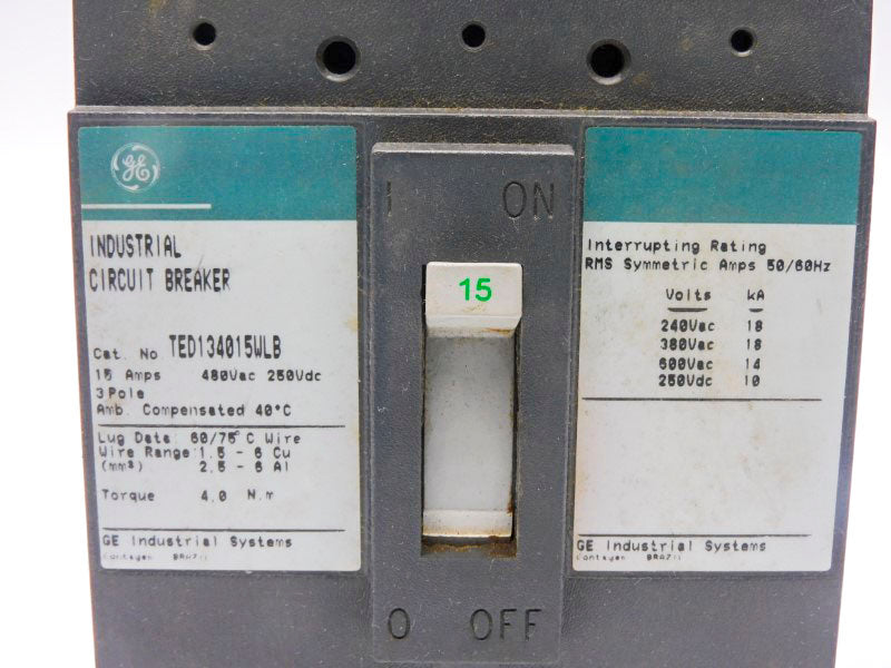 GENERAL ELECTRIC TED134015WLB 480VAC 15A (GREEN) NSMP