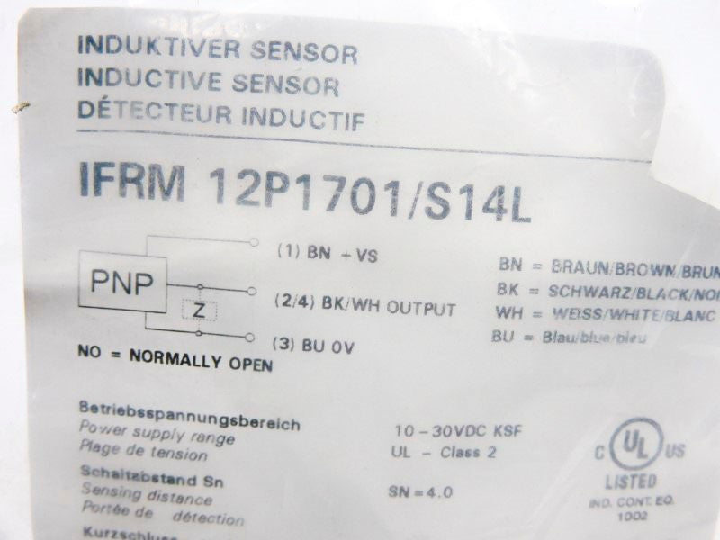 BAUMER IFRM12P1701/S14L 10-30VDC NSMP