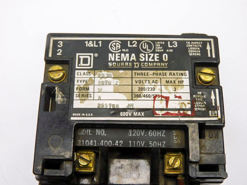 SQUARE D 8536SBT02 SER. A 110/120V UNMP