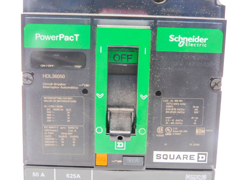 SQUARE D HDL36050 600V 50A (GREEN) NSMP