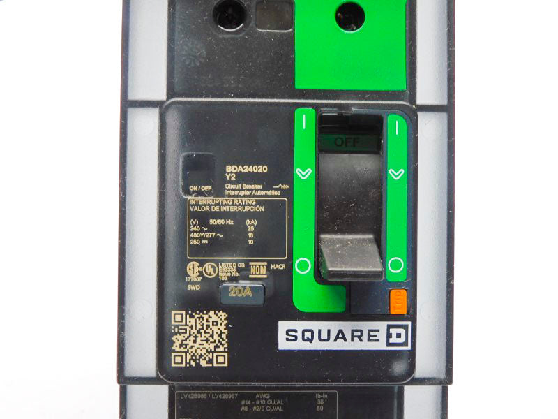 SQUARE D BDA24020Y2 277V 20A (GREEN) NSMP