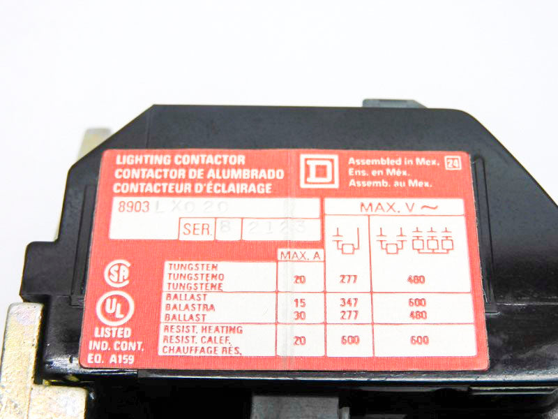 SQUARE D 8903LXO20V02 SER. B 110/120V NSMP