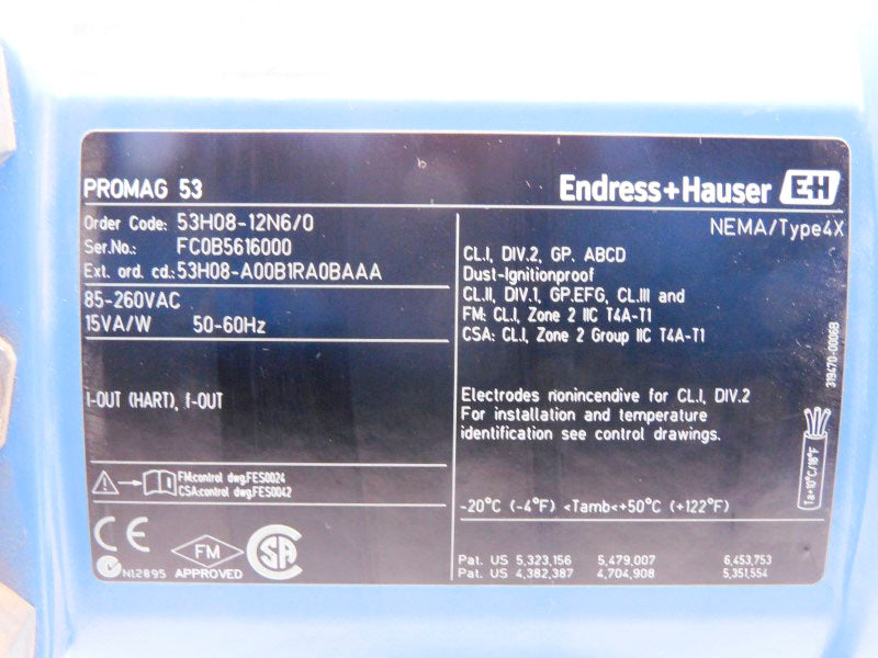 ENDRESS+HAUSER 53H08-12N6/0 53H08-A00B1RA0BAAA 85-260VAC NSNP