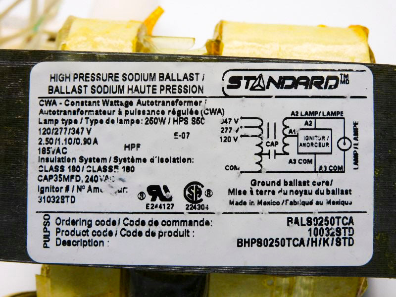 STANDARD BHPS0250TCA/H/K/STD 347V NSMP