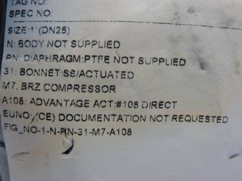 ITT 1-N-PN-31-M7-A108 90PSI 1" NSNP