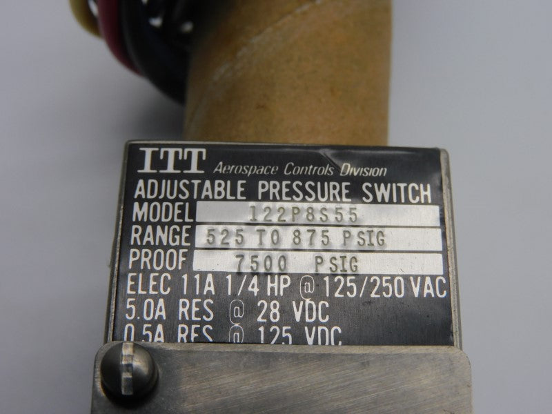 ITT 122P8S55 250VAC 11A 525-875PSI NSNP
