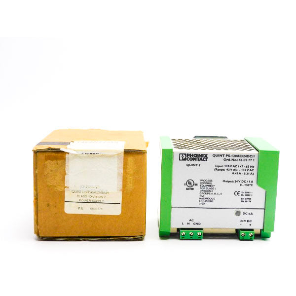 PHOENIX CONTACT QUINTPS-120AC/24DC/1 5602771 120VAC 1A NSMP