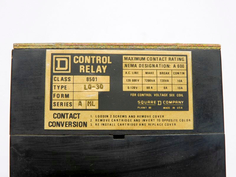 SQUARE D 8501LO30V02 SER. A 110/120V 10A UNMP