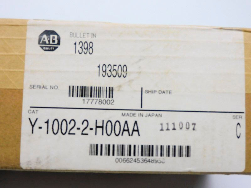 ALLEN BRADLEY Y-1002-2-H00AA SER. C DATE: 2007 (BR/WH) NSFS