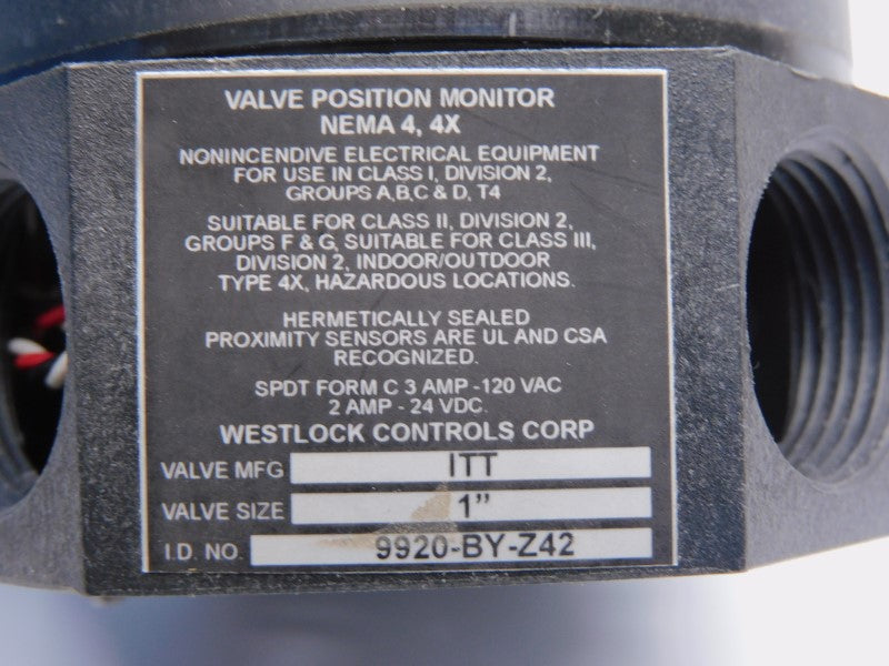 WESTLOCK CONTROLS 9920-BY-Z42 120VAC 3A 1" NSNP