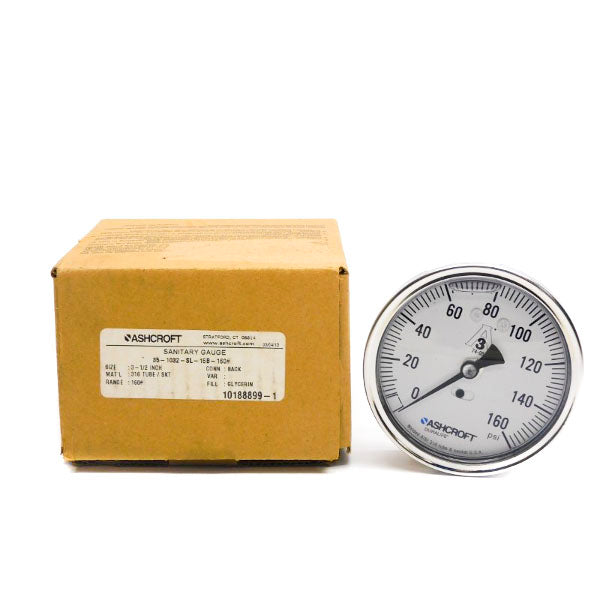 ASHCROFT 35-1032-SL-15B-160# 0-160PSI 3-1/2" NSMP