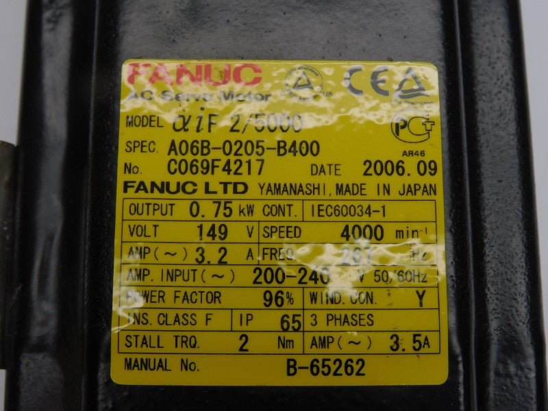 FANUC A06B-0205-B400 149V 3.2A NSNP