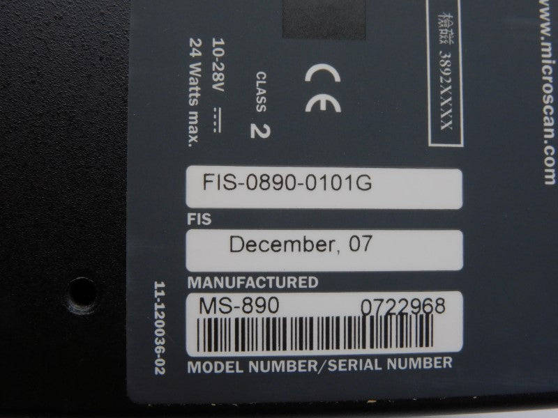 MICROSCAN FIS-0890-0101G 10-28V NSMP