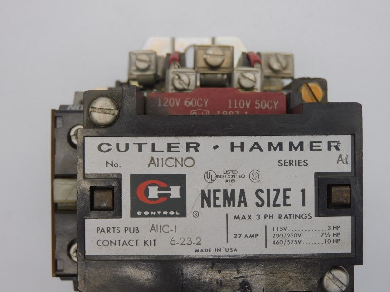 CUTLER HAMMER A11CNO SER. A1 110/120V 27A UNMP