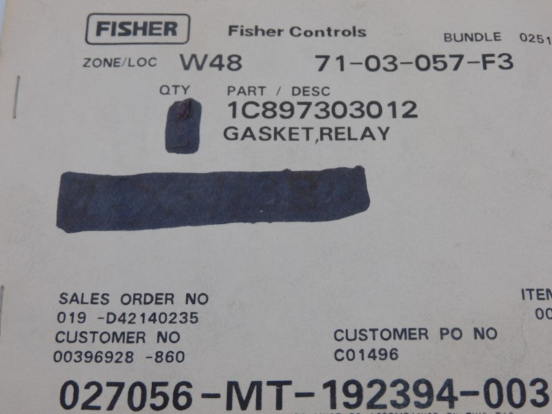 FISHER CONTROLS 1C897303012 (PKG OF 2) NSMP
