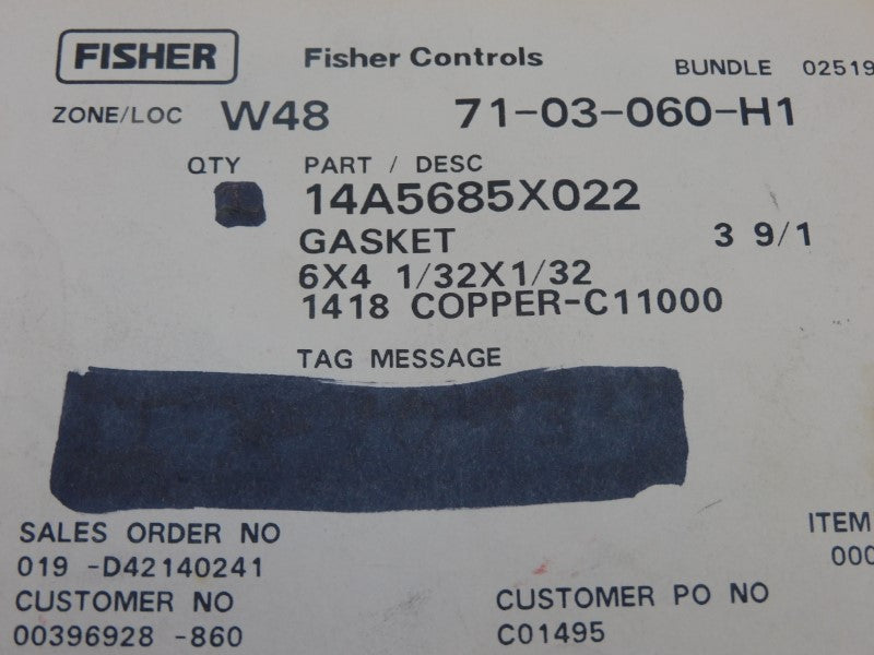FISHER CONTROLS 14A5685X022 NSMP