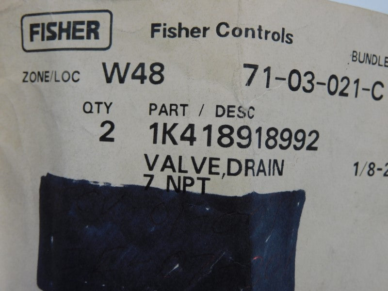 FISHER CONTROLS 1K418918992 (PKG OF 2) NSMP