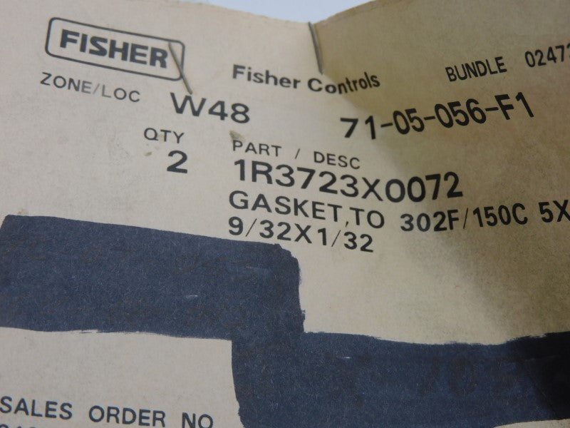 FISHER CONTROLS 1R3723X0072 (PKG OF 2) NSMP