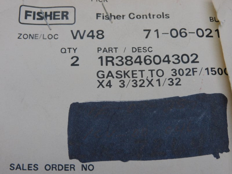 FISHER CONTROLS 1R384604302 (PKG OF 2) NSMP