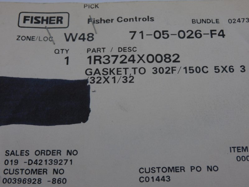 FISHER CONTROLS 1R3724X0082 NSMP