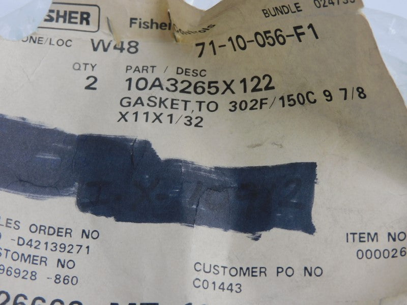 FISHER CONTROLS 10A3265X122 (PKG OF 2) NSNP