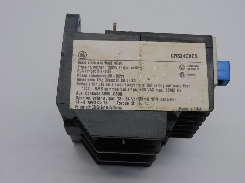 GENERAL ELECTRIC CR324CXCS 600VAC 0.4-0.85A UNMP