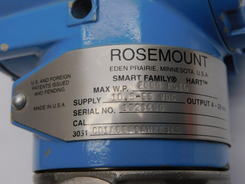 ROSEMOUNT 3051CD1A02A1AH2B3E5 10.5-55VDC 2000PSI UNMP