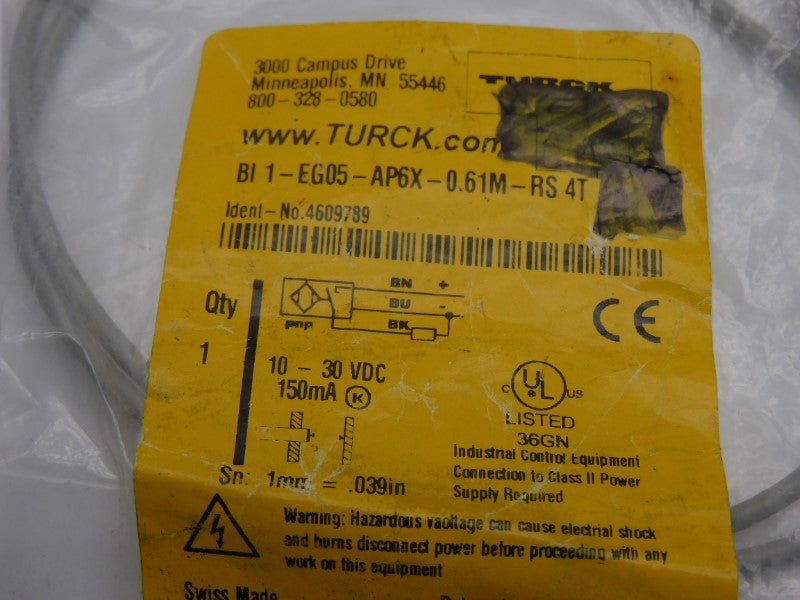 TURCK BI1-EG05-AP6X-0.61M-RS4T 4609789 10-30VDC NSMP