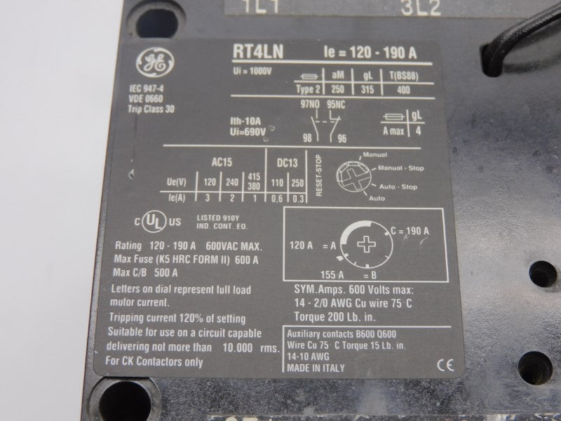 GENERAL ELECTRIC RT4LN 690V (AS IS) UNMP