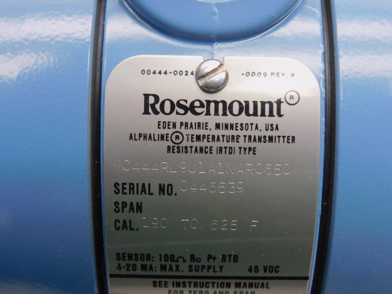 ROSEMOUNT 0444RL9U1A1NAR0650 45VDC NSMP