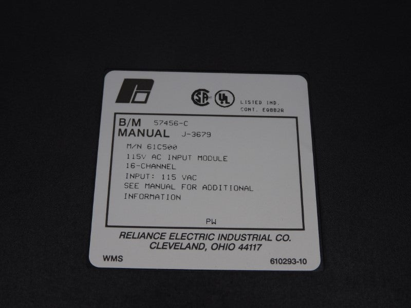 RELIANCE ELECTRIC 61C500 115VAC NSMP