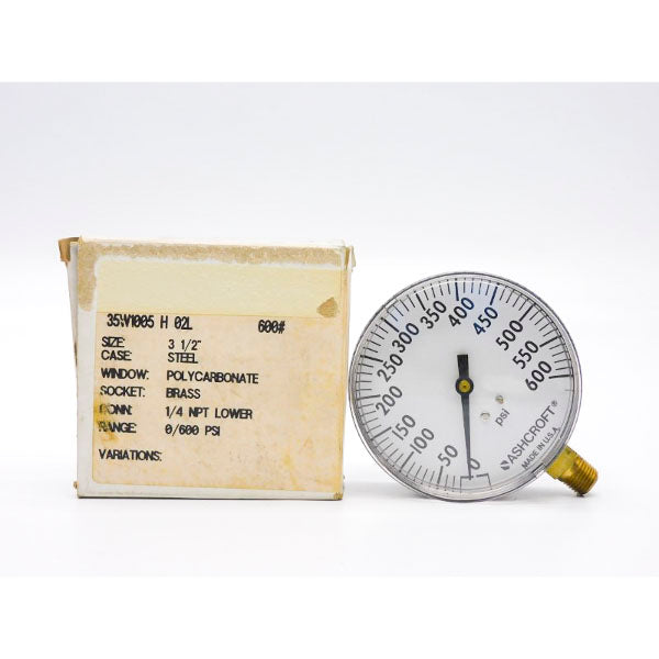 ASHCROFT 35W1005H02L-600# 0/600PSI NSMP