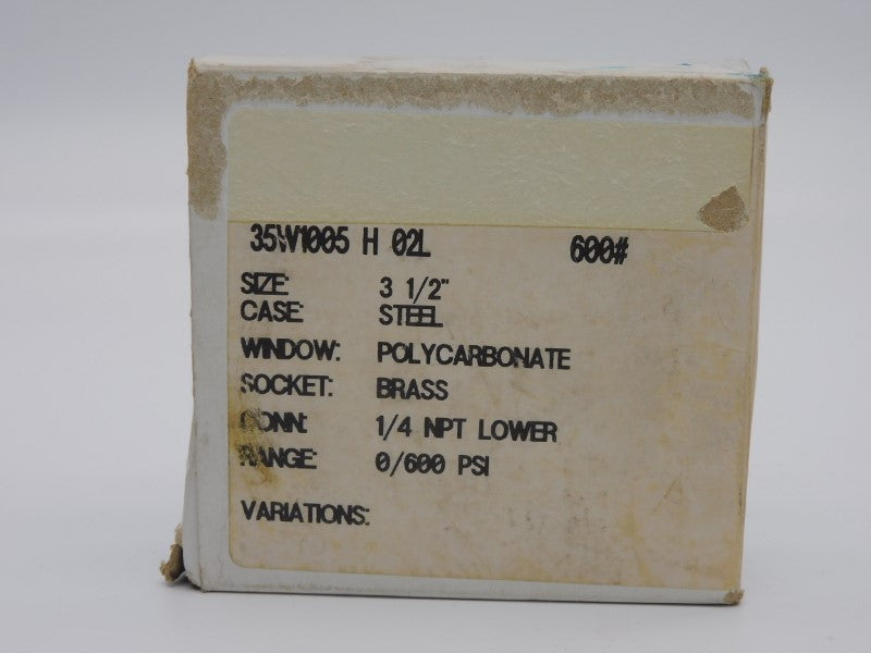 ASHCROFT 35W1005H02L-600# 0/600PSI NSMP