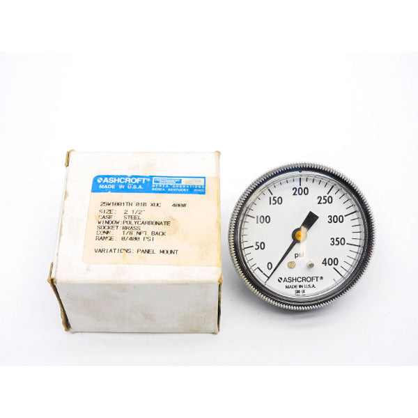 ASHCROFT 25W1001TH01BXUC-400# 0/400PSI NSMP