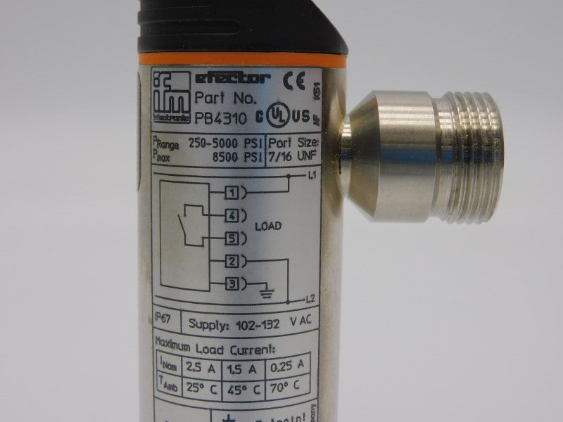 IFM EFECTOR PB-500PSBU76-HFBOW/LS//V PB4310 102-132VAC 2.5A 5000PSI NSMP
