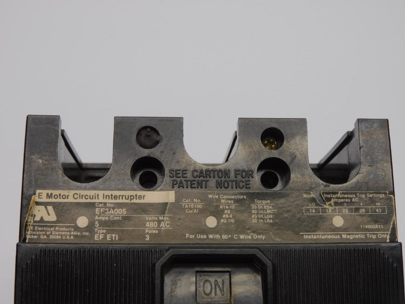 ITE EF3A005 480VAC 5A NSNP