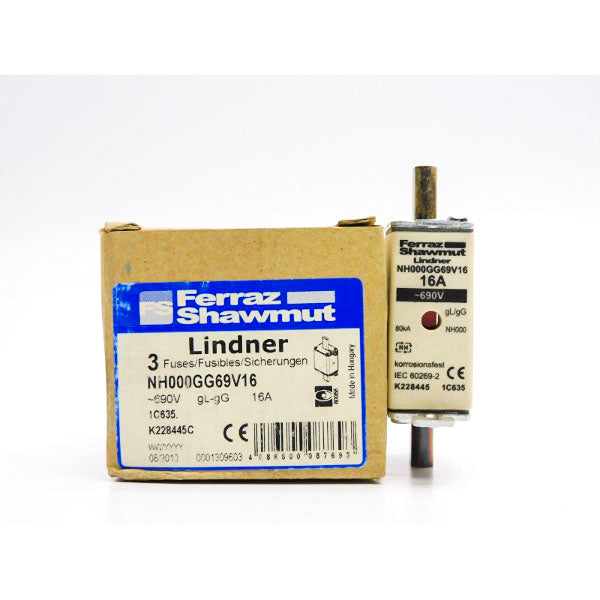 FERRAZ SHAWMUT NH000GG69V16 690V 16A (PKG OF 3) NSMP