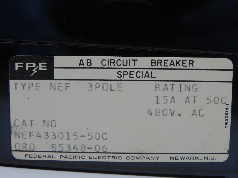 FPE NEF433015-50C 480VAC 15A NSMP