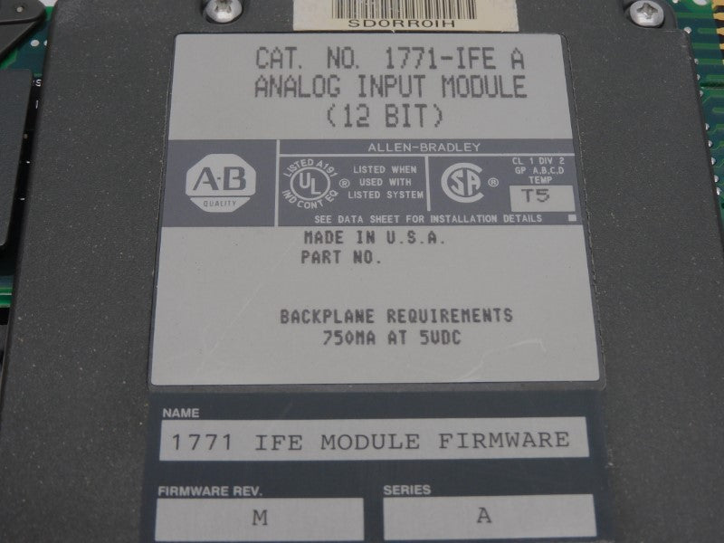 ALLEN BRADLEY 1771-IFE SER. A F/W M 5VDC REMAN