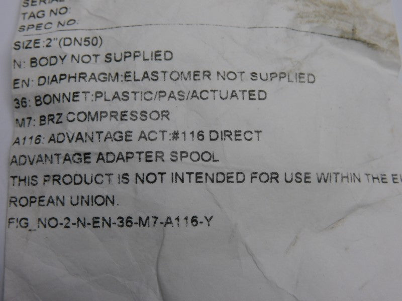 ITT 2-N-EN-36-M7-A116-Y 90PSI 2" NSNP