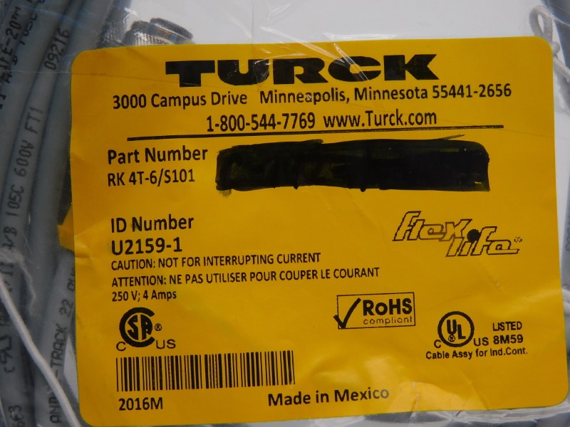 TURCK RK4T-6/S101 U2159-1 250V 4A NSMP