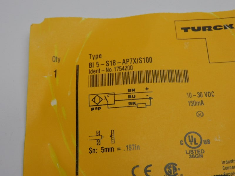 TURCK BI5-S18-AP7X/S100 1754200 10-30VDC NSNP