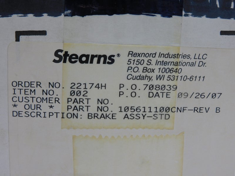 STEARNS 105611100CNF REV. B 575V .7/.06A NSMP