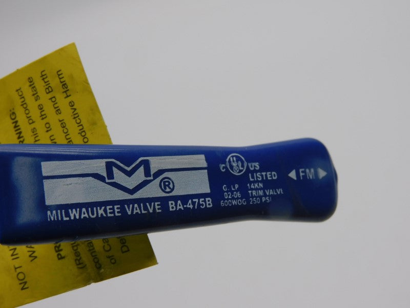 MILWAUKEE VALVE BA-475B 250PSI 3/4" NSNP