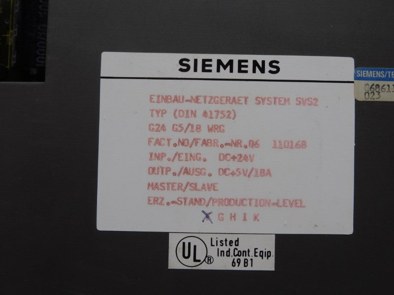 SIEMENS 6EV3053-0DC 24V 18A UNMP