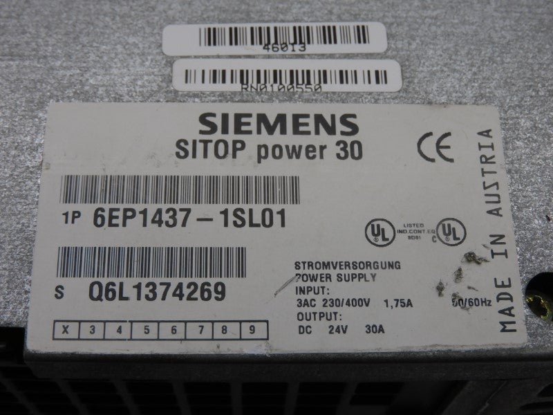 SIEMENS 6EP1437-1SL01 230/400V 30A UNMP