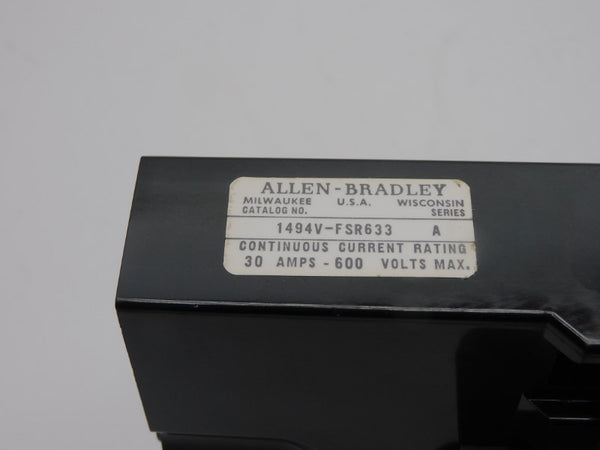 ALLEN BRADLEY 1494V-FSR633 SER. A 600V 31-60A (BR/WH) NSMP