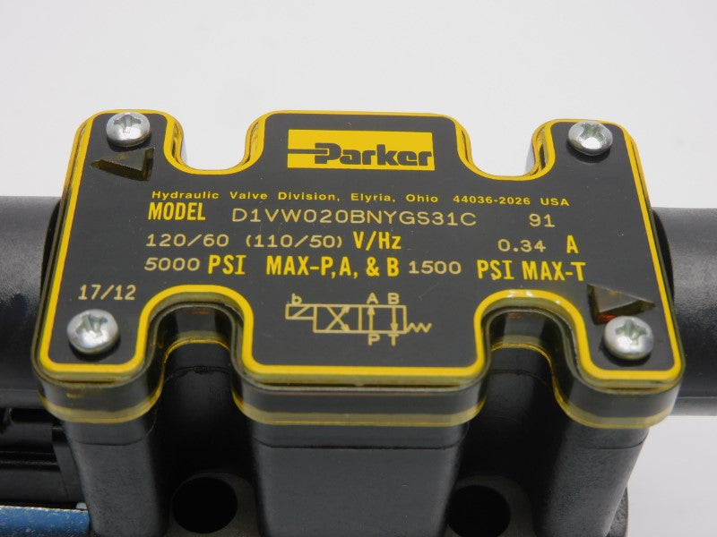 PARKER D1VW020BNYGS31C 110/120V 0.34A 5000PSI NSMP
