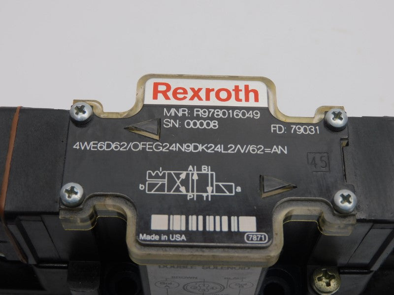 REXROTH 4WE6D62/OFEG24N9DK24L2/V/62=AN R978016049 24VDC 1.25A NSNP