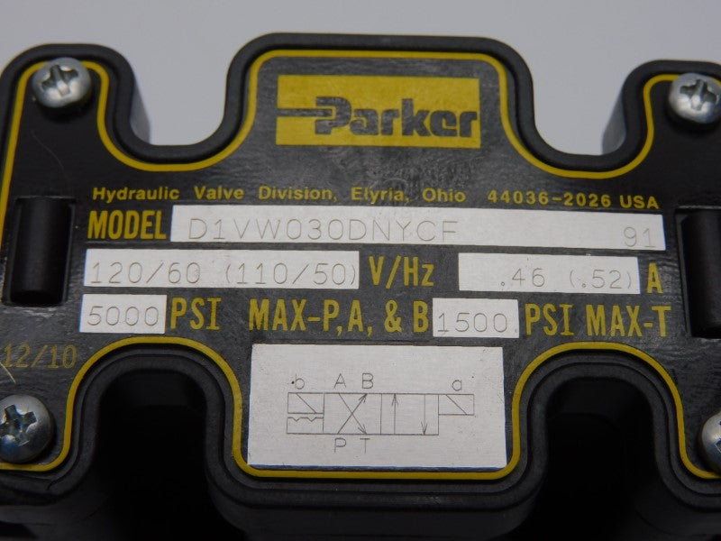 PARKER D1VW030DNYCF 110/120V .46/.52A 5000PSI NSMP